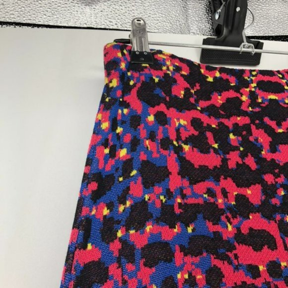 M  Missoni Bright Multicolor Jacquard Knit flared Midi skirt Red Blue inkblot 42 - Picture 9 of 14